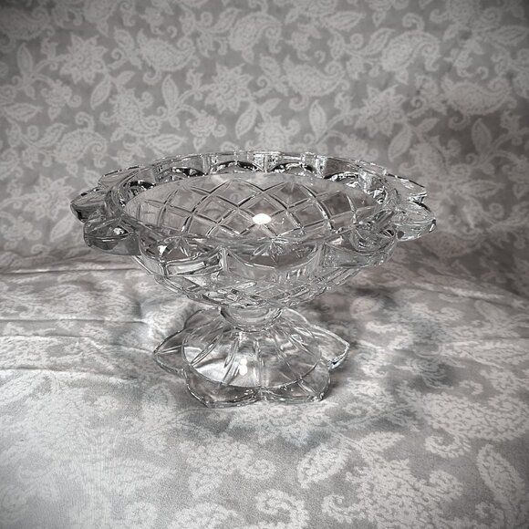 Vintage Polonia Crystal Pedestal Compote/Candy Bowl - Picture 4 of 9